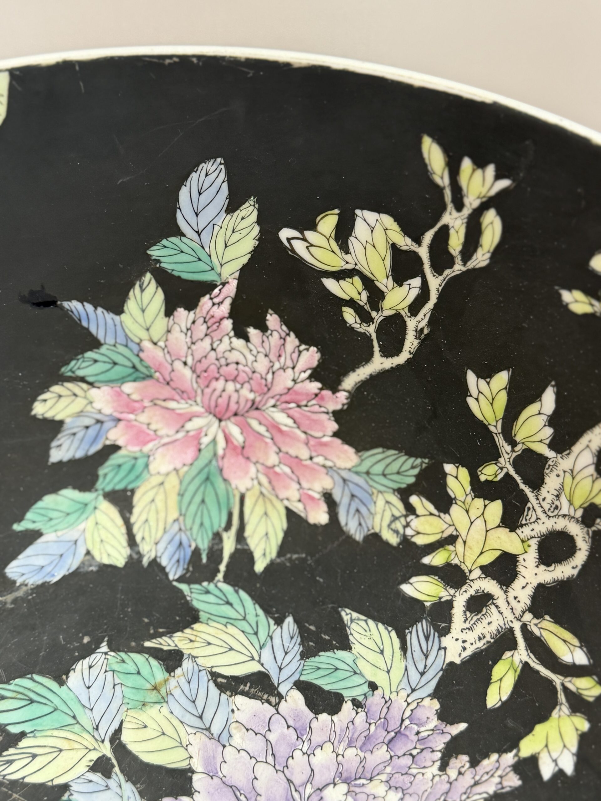 Vintage Chinese Famille Noire Porcelain Bowl - Image 5