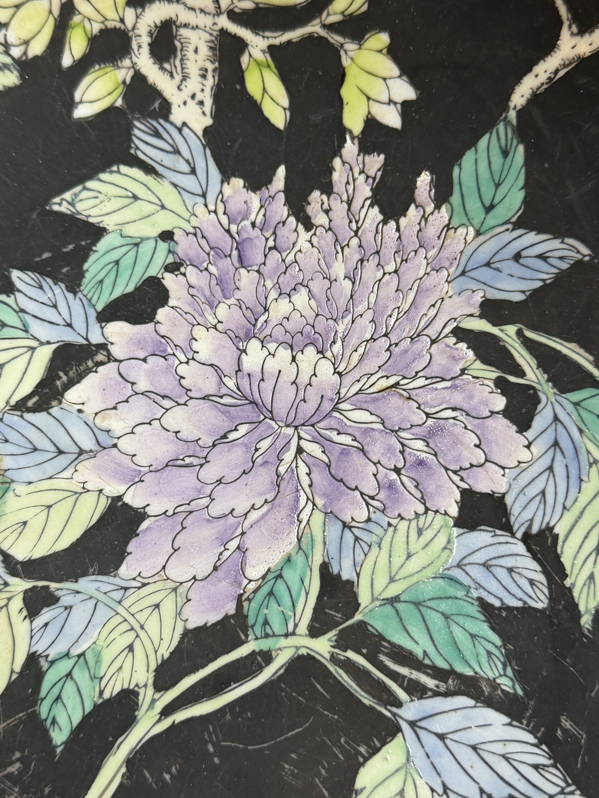 Vintage Chinese Famille Noire Porcelain Bowl - Image 6