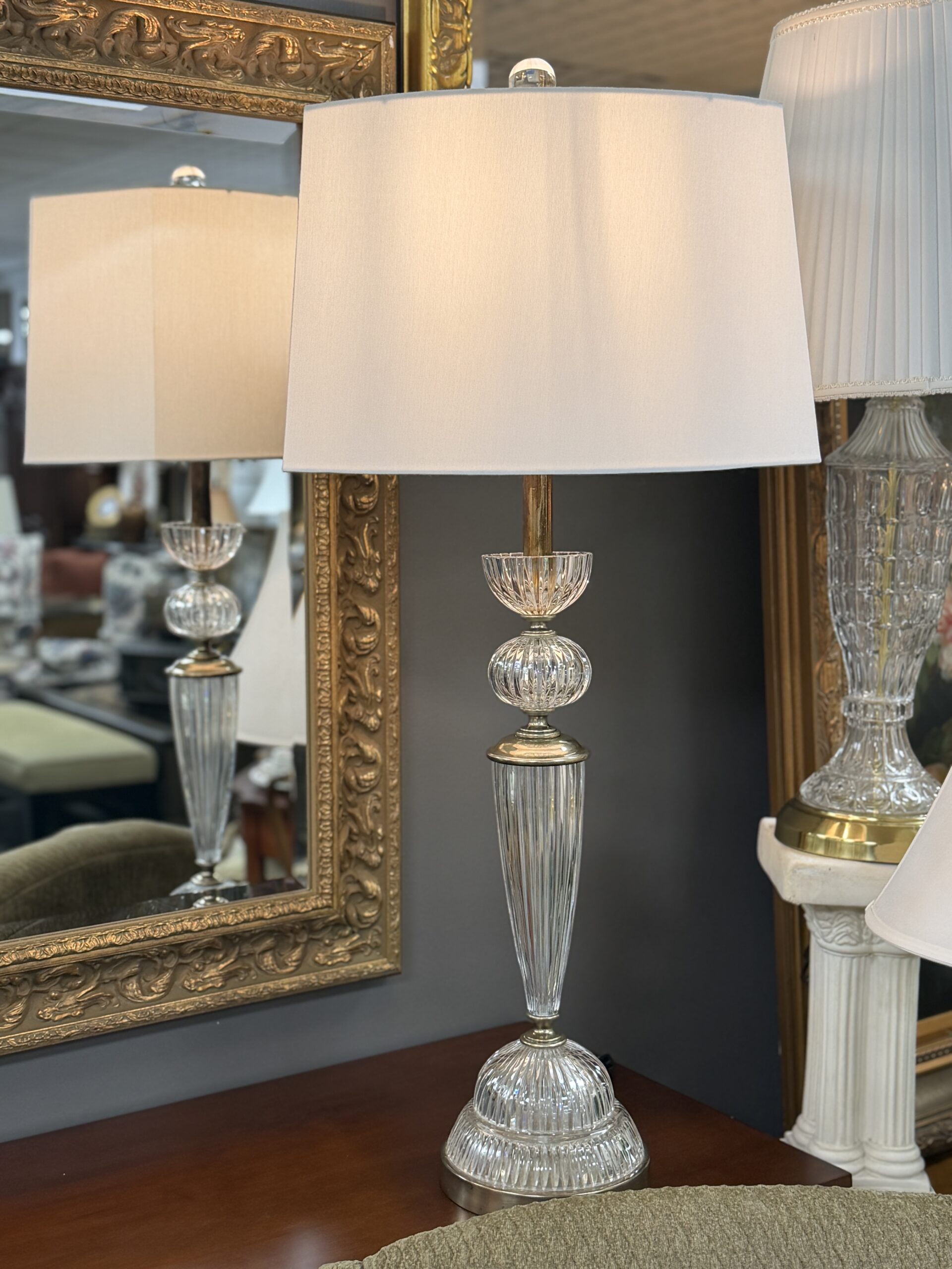 Hollywood Regency Crystal Table Lamp