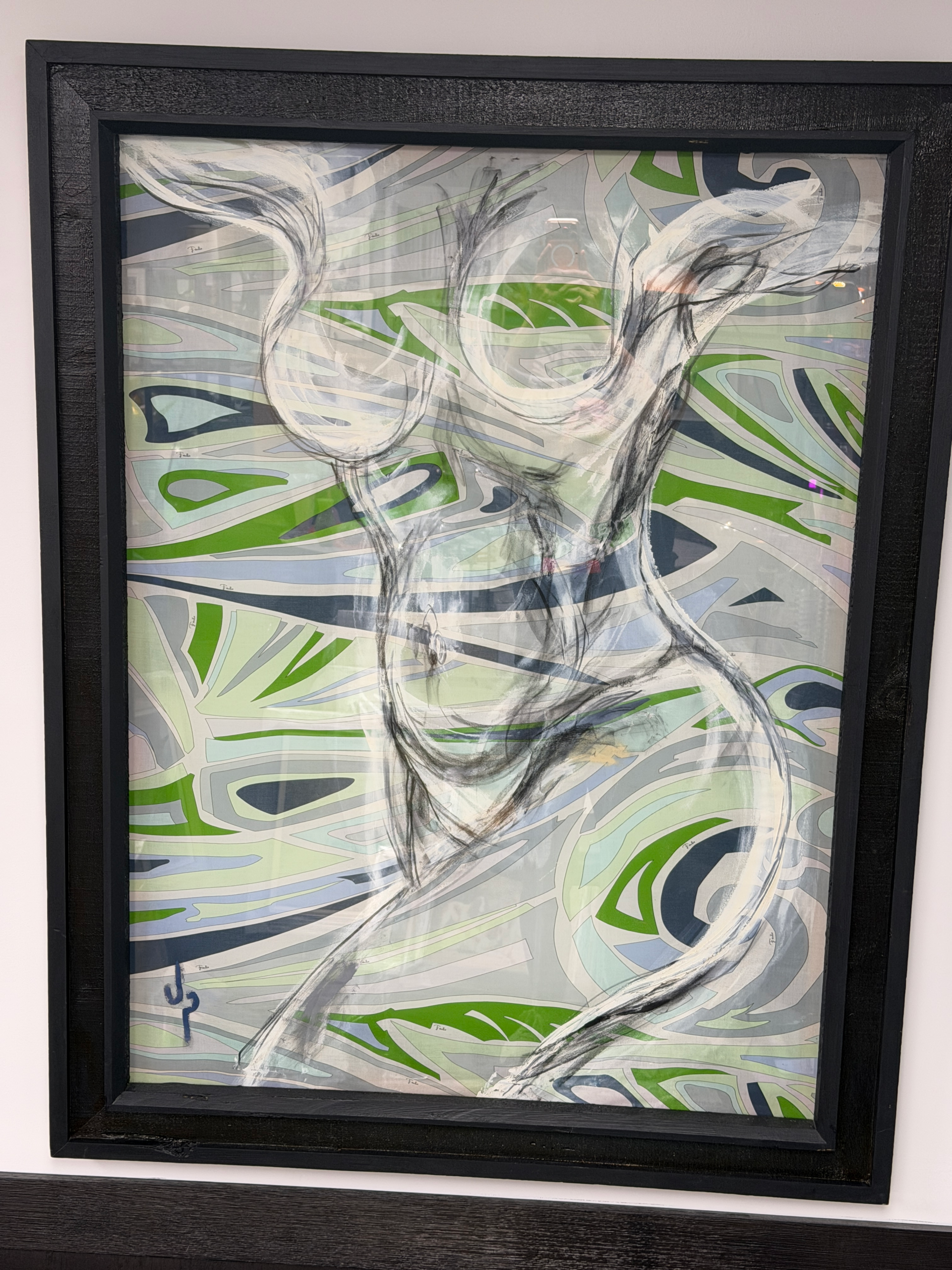James Perry Mixed Media Figure on Fiorio Fabric - Image 12