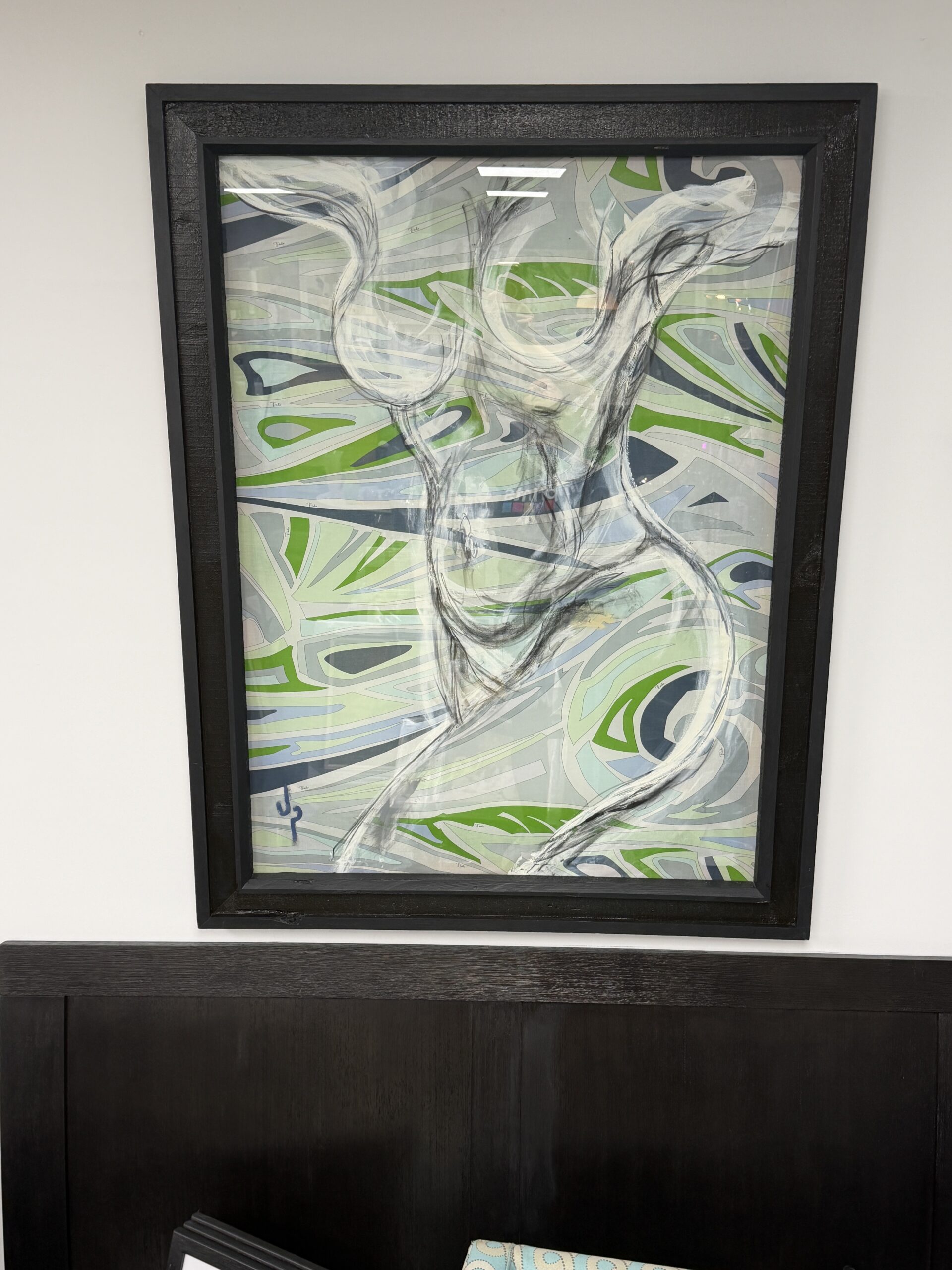 James Perry Mixed Media Figure on Fiorio Fabric - Image 11