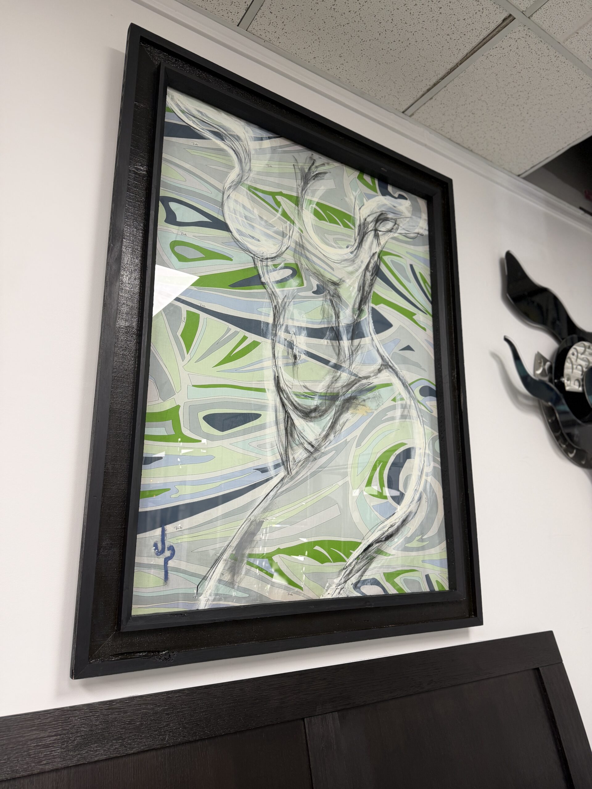 James Perry Mixed Media Figure on Fiorio Fabric - Image 9