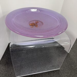 George Bucquet Studio Art Glass Bowl with Bronze Frog
