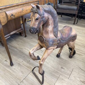 Vintage Hand-Carved Carousel Horse Sculpture